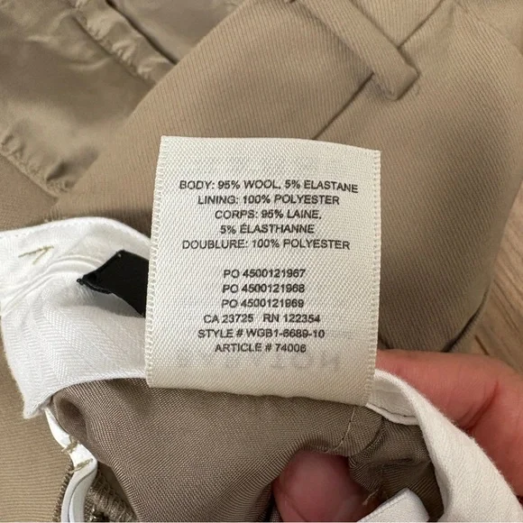 Aritzia Babaton Khaki Agency Pant Wool Trousers High Rise Size 4 - Picture 11 of 11